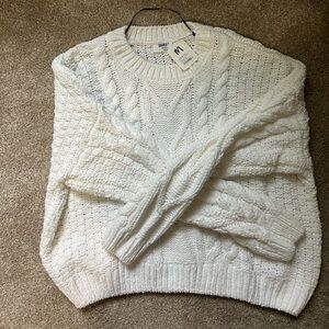 Double zero medium off white cable sweater